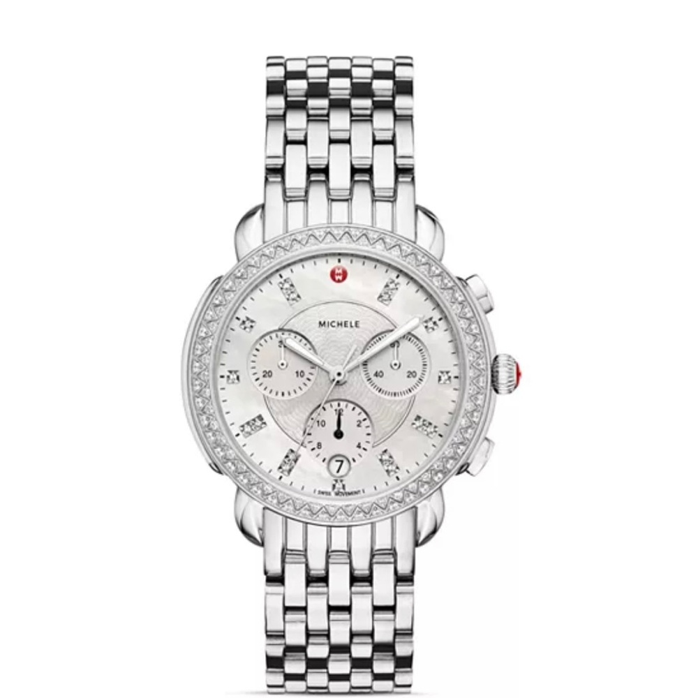 Michele Diamond Sidney Stainless Steel Chronograph, 38mm